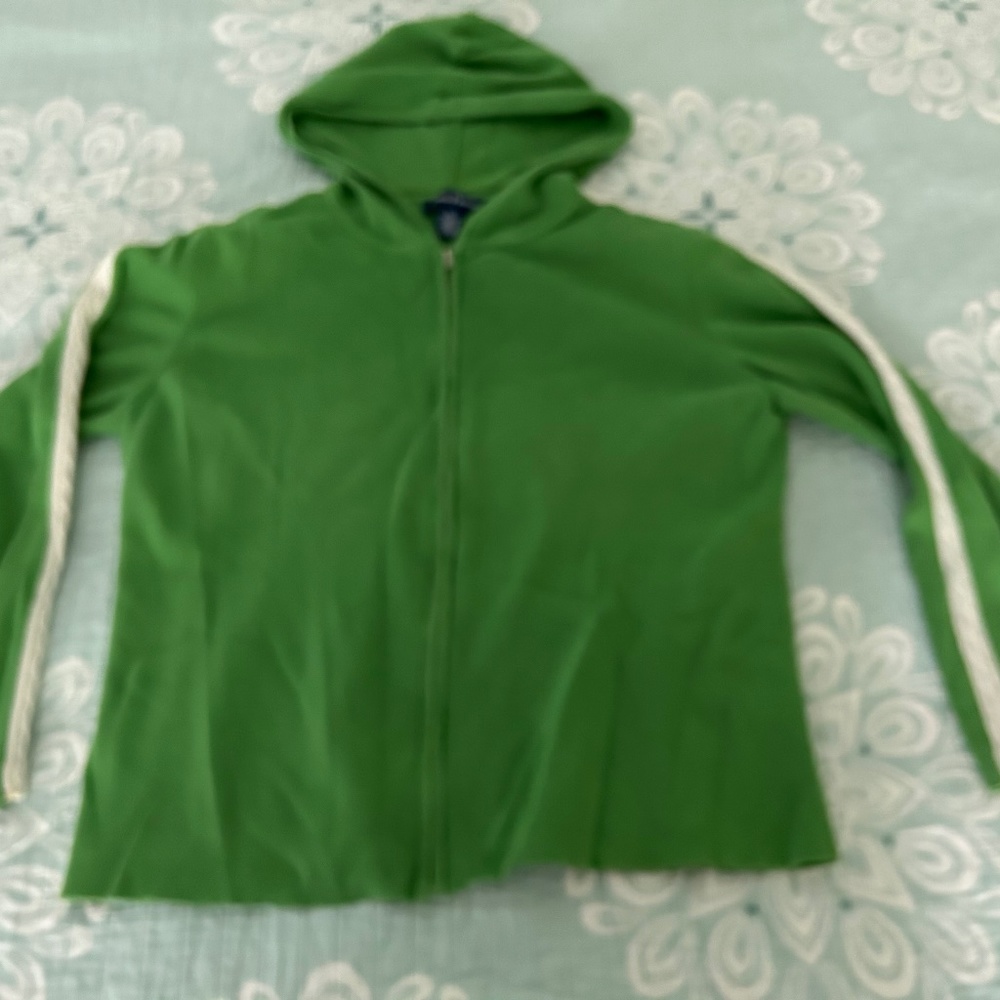 Sporty green zip cardigan